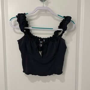 Urban Outfitters Black Farley Square Neck Crop Going Out Top